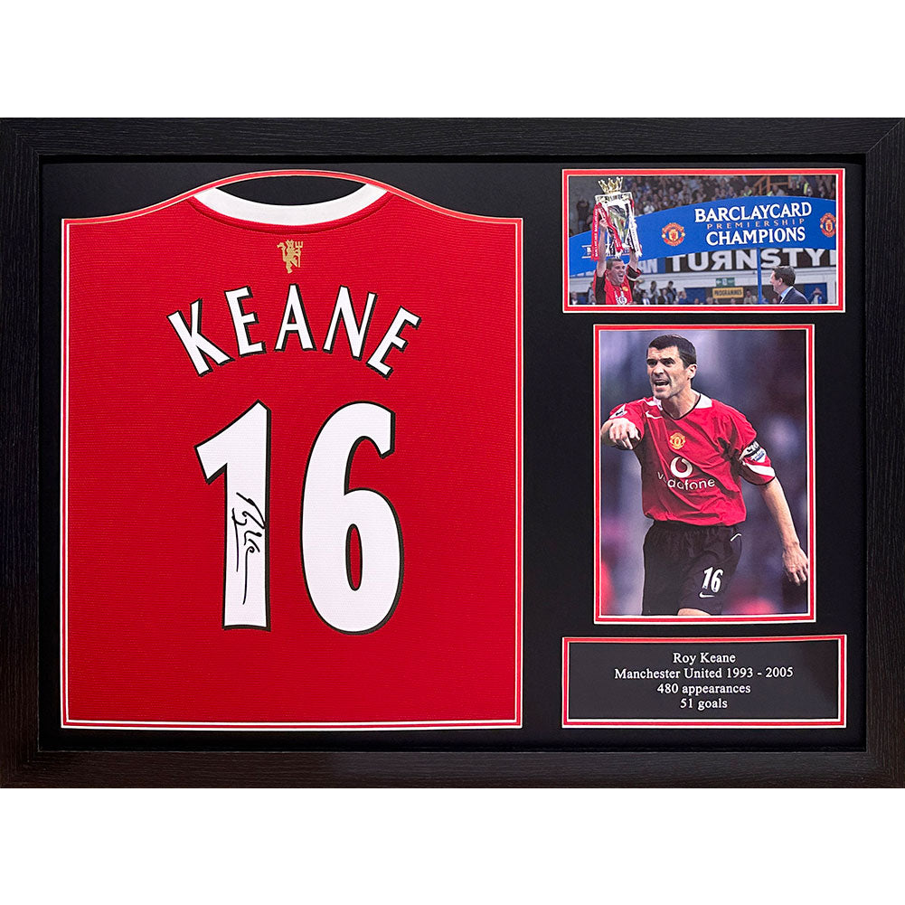 Manchester United FC Keane Signed Shirt (Framed) - Buy Shirts at GiftMasters.co.uk