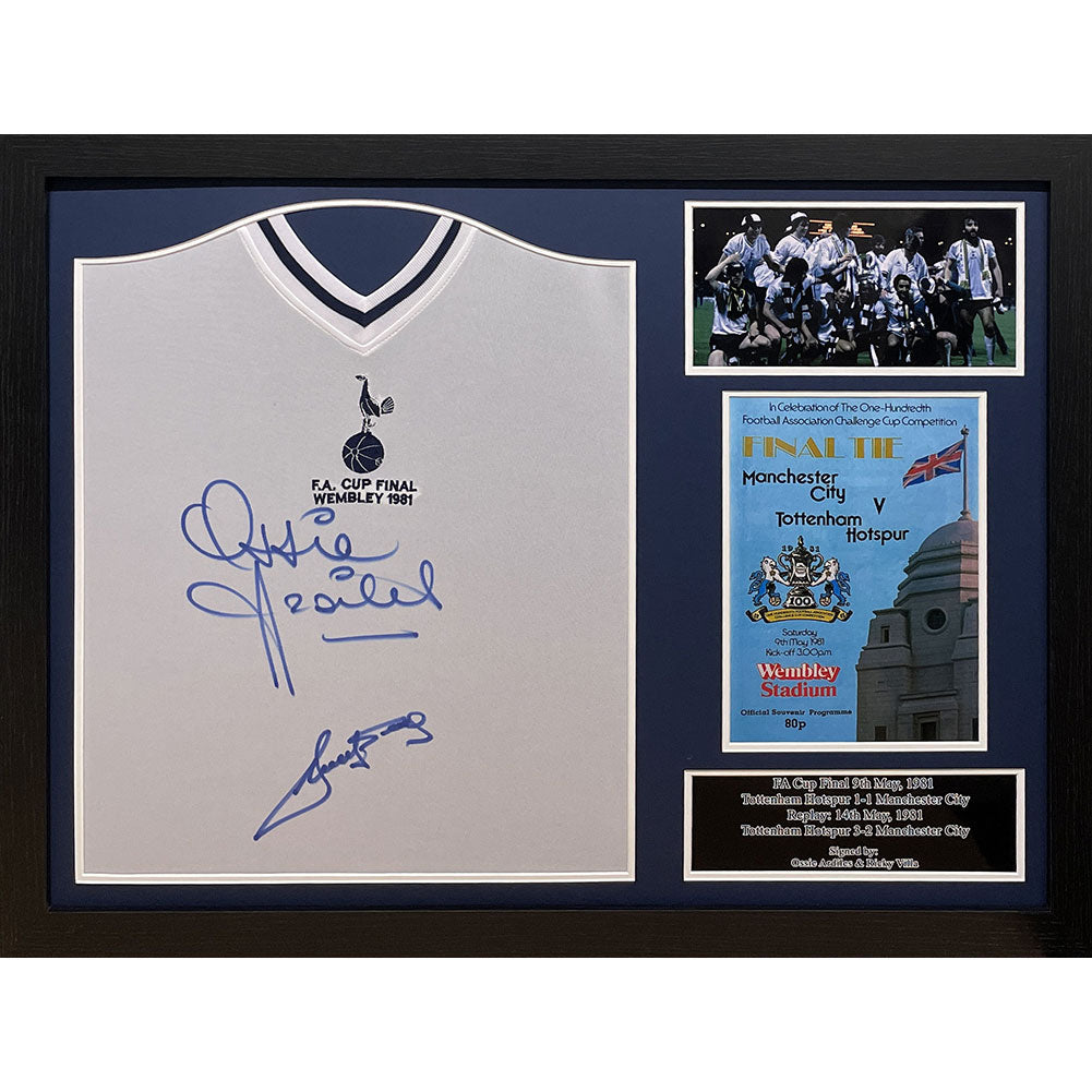Tottenham Hotspur FC 1981 Ardiles & Villa Signed Shirts (Dual Framed) - Buy Shirts at GiftMasters.co.uk
