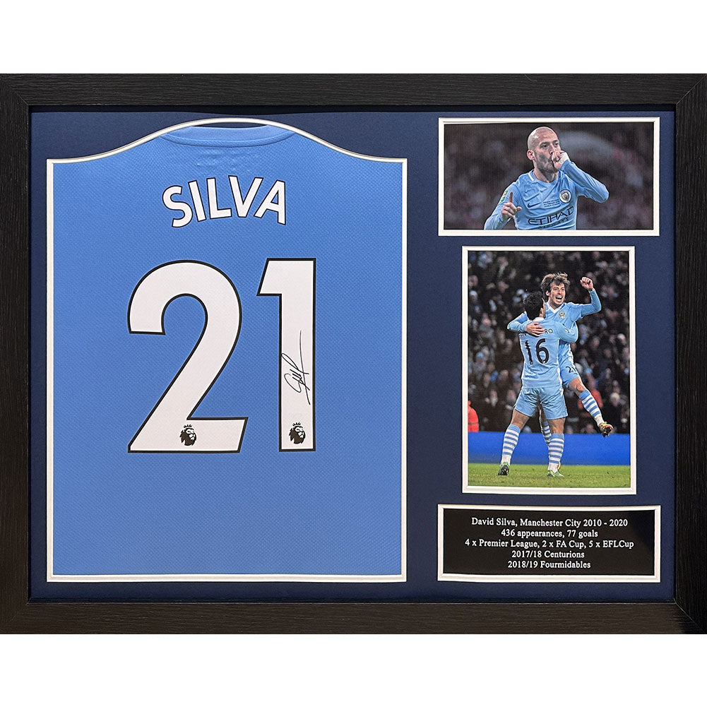 Manchester City FC David Silva Signed Shirt (Framed) - Buy Shirts at GiftMasters.co.uk