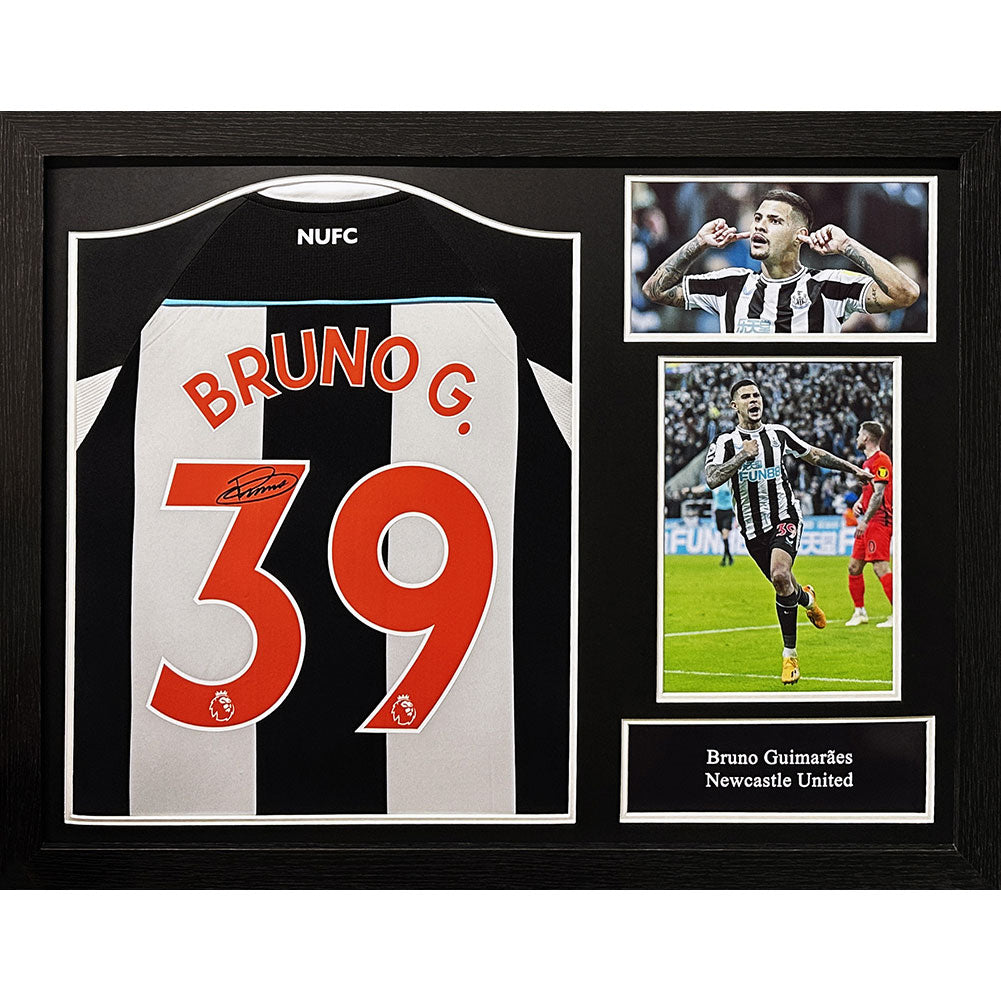 Newcastle United FC Bruno Guimaraes Signed Shirt (Framed) - Buy Shirts at GiftMasters.co.uk