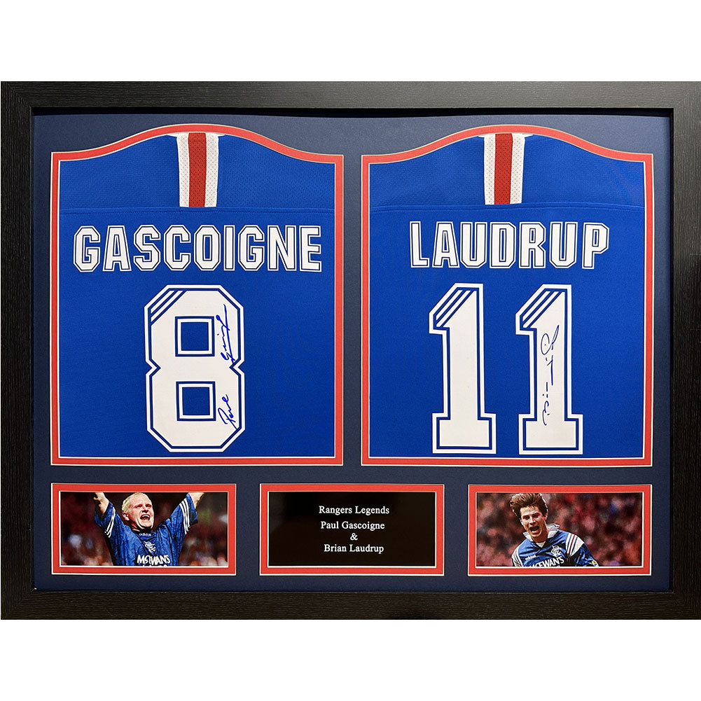 Rangers FC Laudrup & Gascoigne Signed Shirts (Dual Framed) - Buy Shirts at GiftMasters.co.uk
