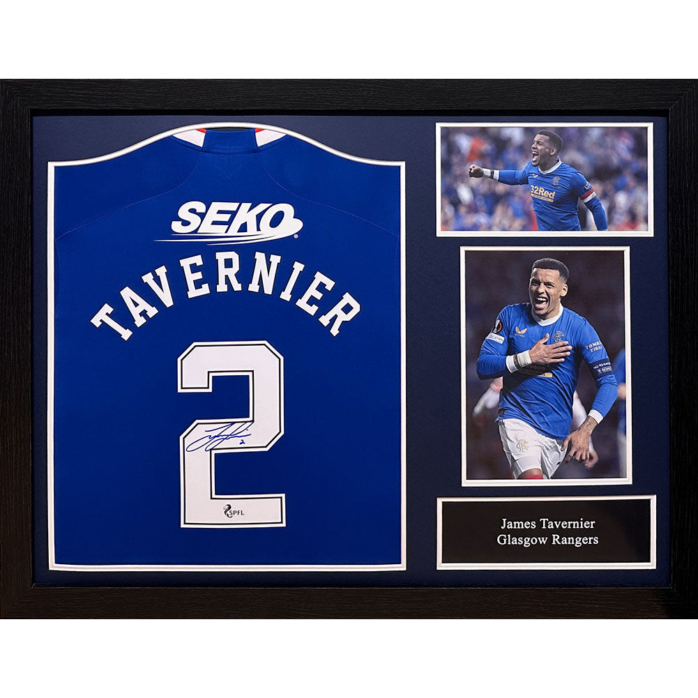 Rangers FC Tavernier Signed Shirt (Framed) - Buy Shirts at GiftMasters.co.uk
