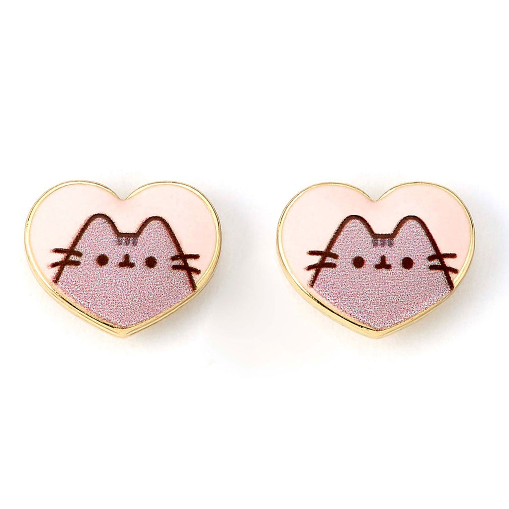 Pusheen Gold Plated Heart Earrings - Buy Gold Plated at GiftMasters.co.uk