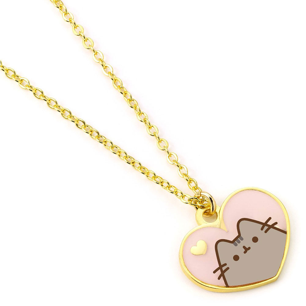 Pusheen Gold Plated Heart Necklace - Buy Neckwear at GiftMasters.co.uk