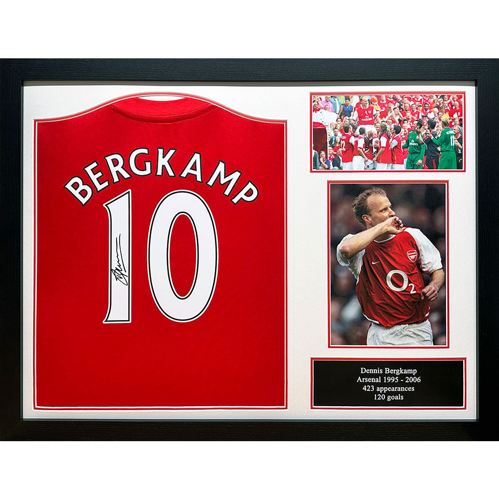 Arsenal FC Bergkamp Signed Shirt (Framed) - Buy Shirts at GiftMasters.co.uk