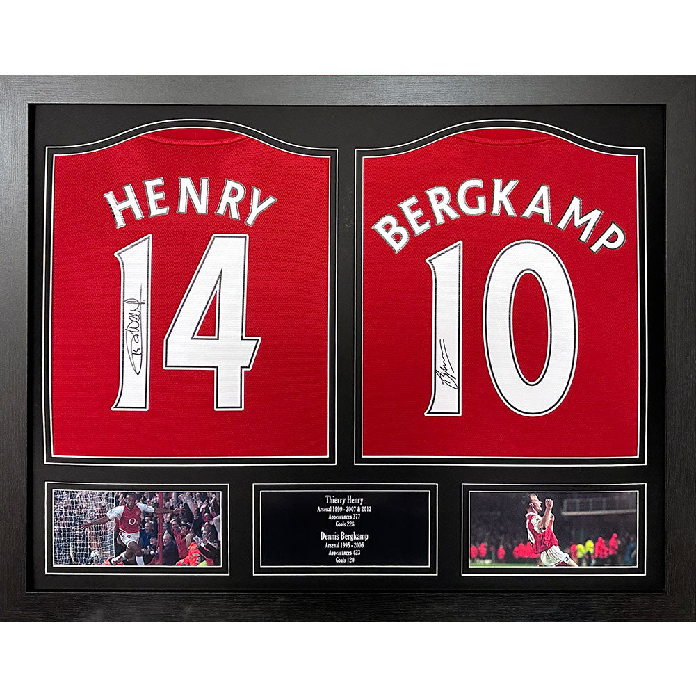 Arsenal FC Bergkamp & Henry Signed Shirts (Dual Framed) - Buy Shirts at GiftMasters.co.uk