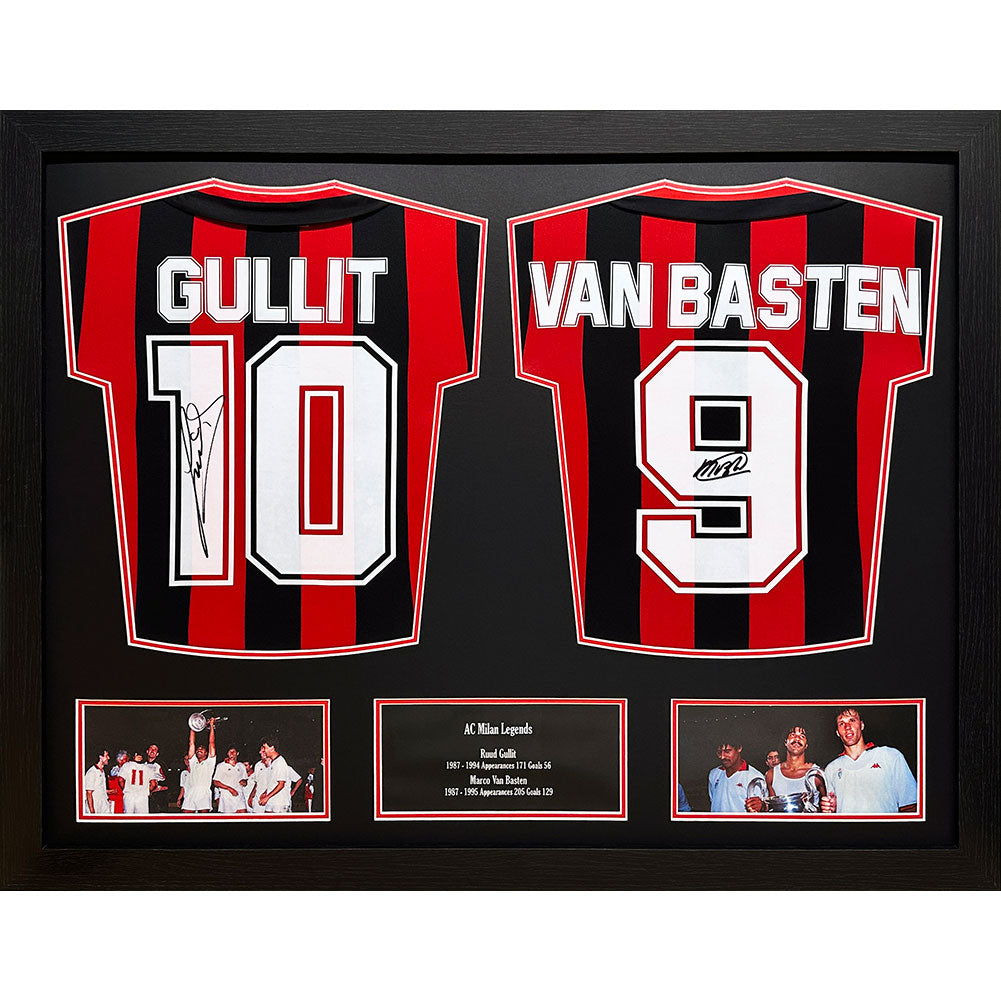 AC Milan 1988 Gullit & Van Basten Signed Shirts (Dual Framed) - Buy Prints at GiftMasters.co.uk