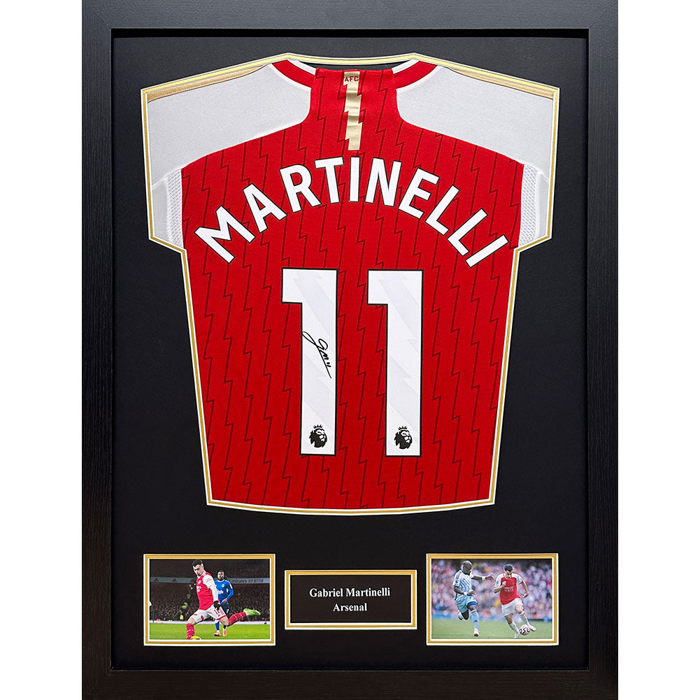 Arsenal FC Martinelli Signed Shirt (Framed) - Buy Shirts at GiftMasters.co.uk