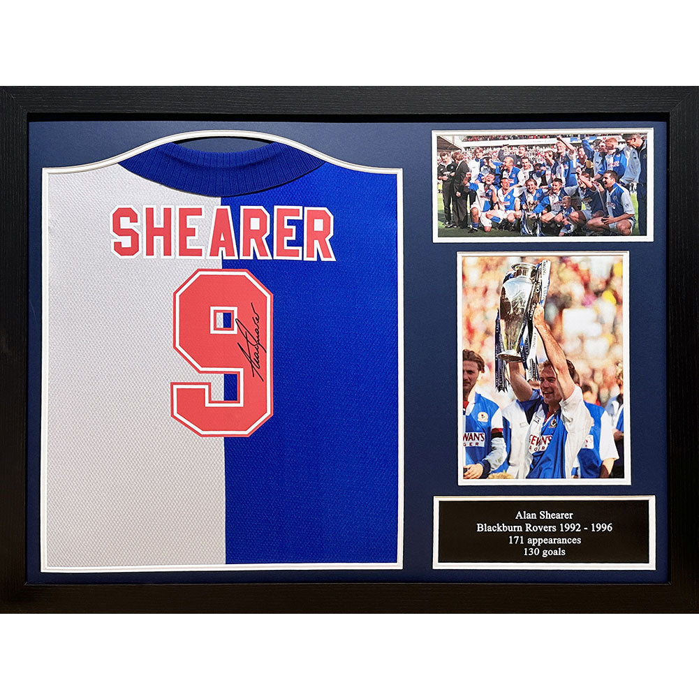 Blackburn Rovers FC Shearer Signed Shirt (Framed) - Buy Shirts at GiftMasters.co.uk