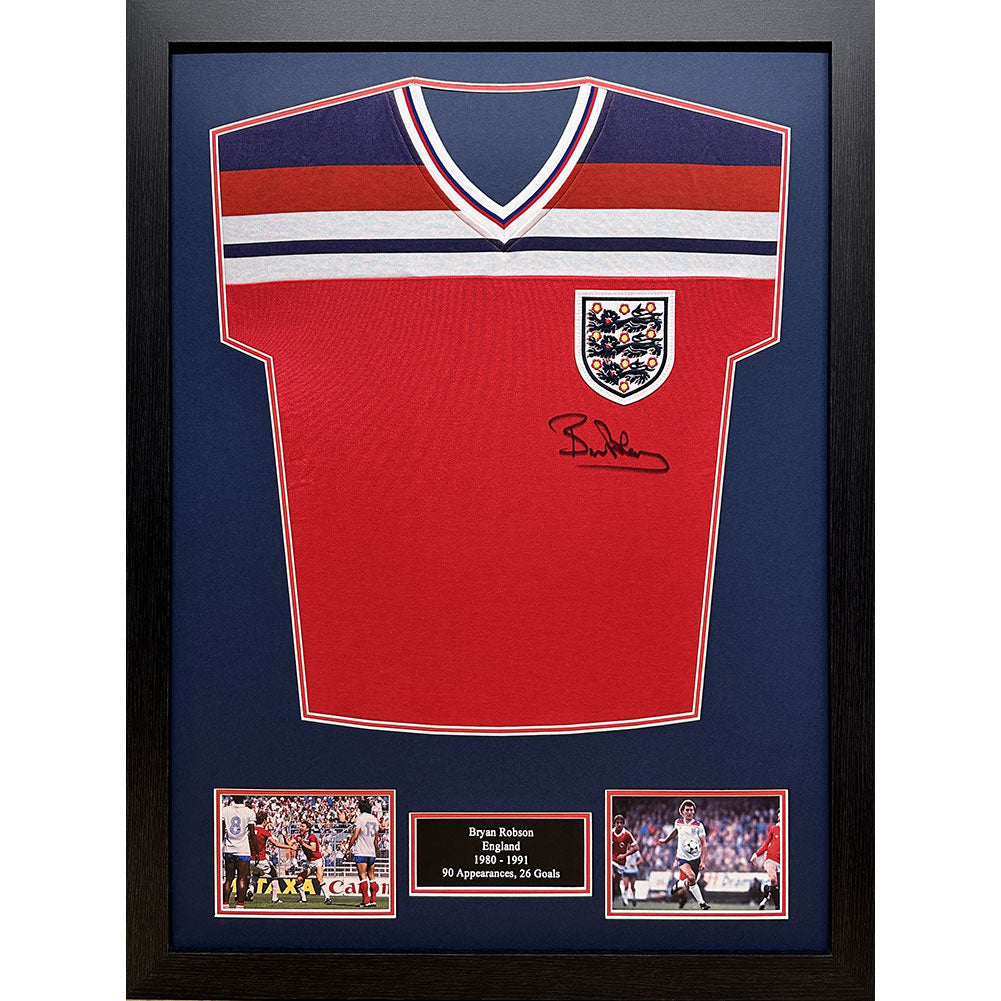 England FA 1982 Robson Signed Shirt (Framed) - Buy Shirts at GiftMasters.co.uk