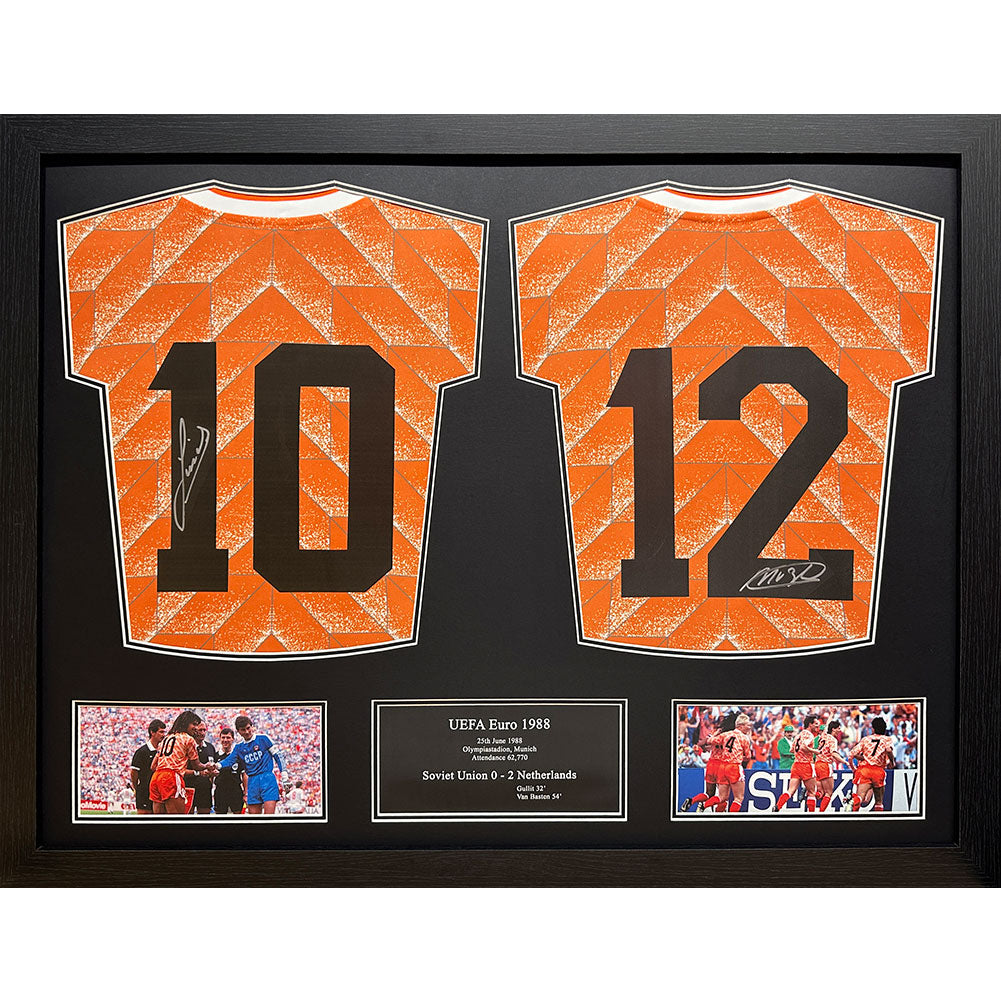 Netherlands Gullit & Van Basten Signed Shirts (Dual Framed) - Buy Shirts at GiftMasters.co.uk