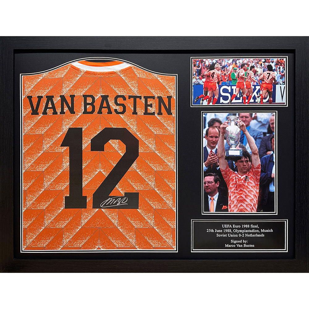 Netherlands Van Basten Retro Signed Shirt (Framed) - Buy Shirts at GiftMasters.co.uk
