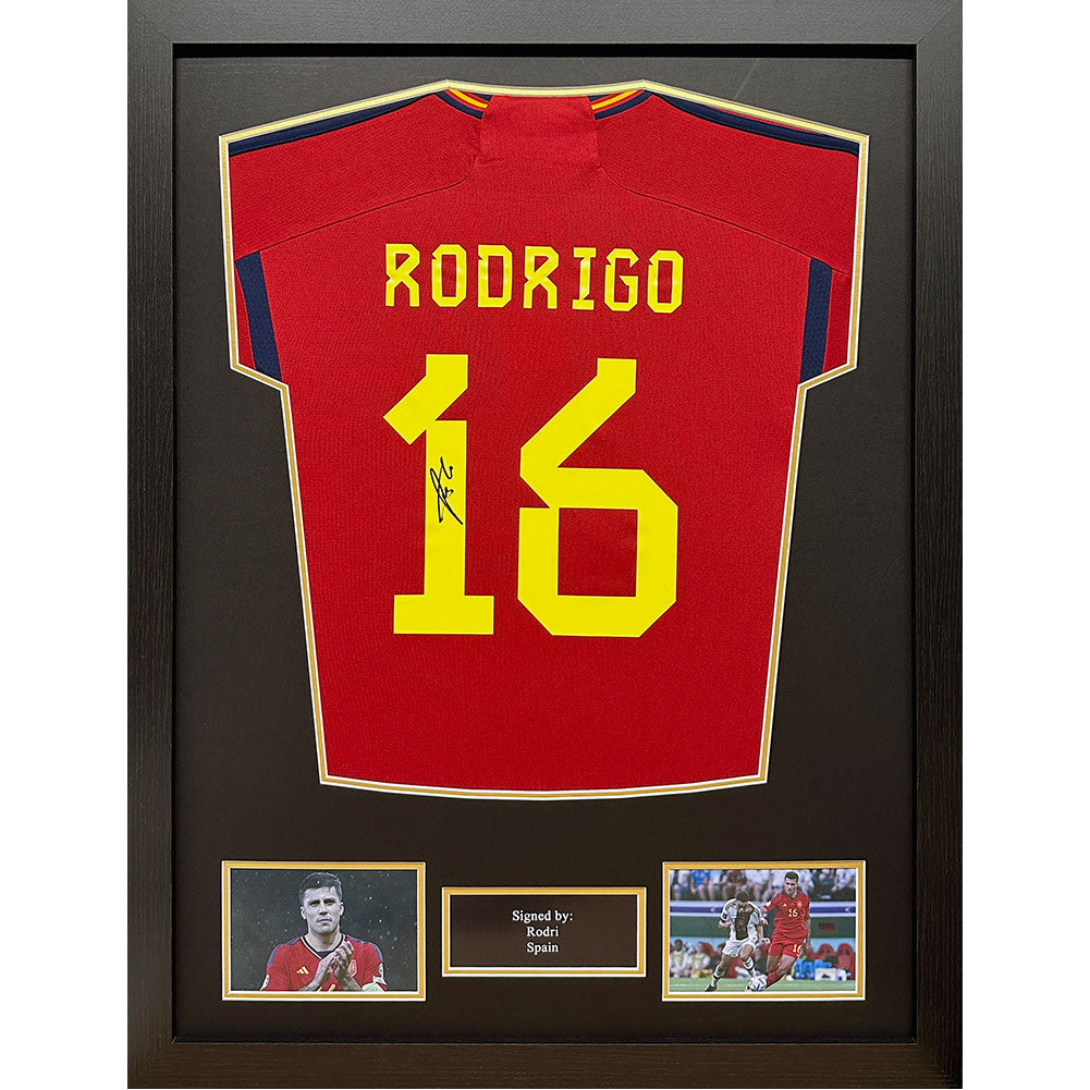 Spain Rodri Signed Shirt (Framed) - Buy Shirts at GiftMasters.co.uk