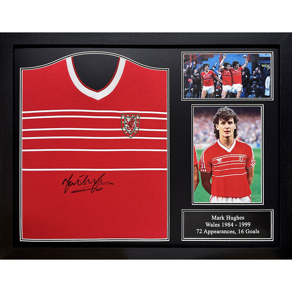 FA Wales 1984 Hughes Signed Shirt (Framed) - Buy Shirts at GiftMasters.co.uk