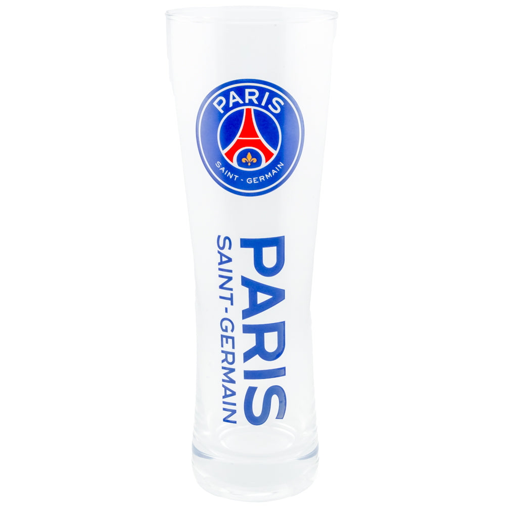 Paris Saint Germain FC Tall Beer Glass - Buy Pint Glasses & Tumblers at GiftMasters.co.uk