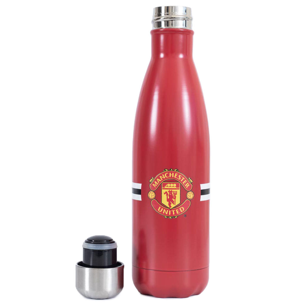 Manchester United FC Core Stripe Thermal Flask - Buy Bottles & Flasks at GiftMasters.co.uk