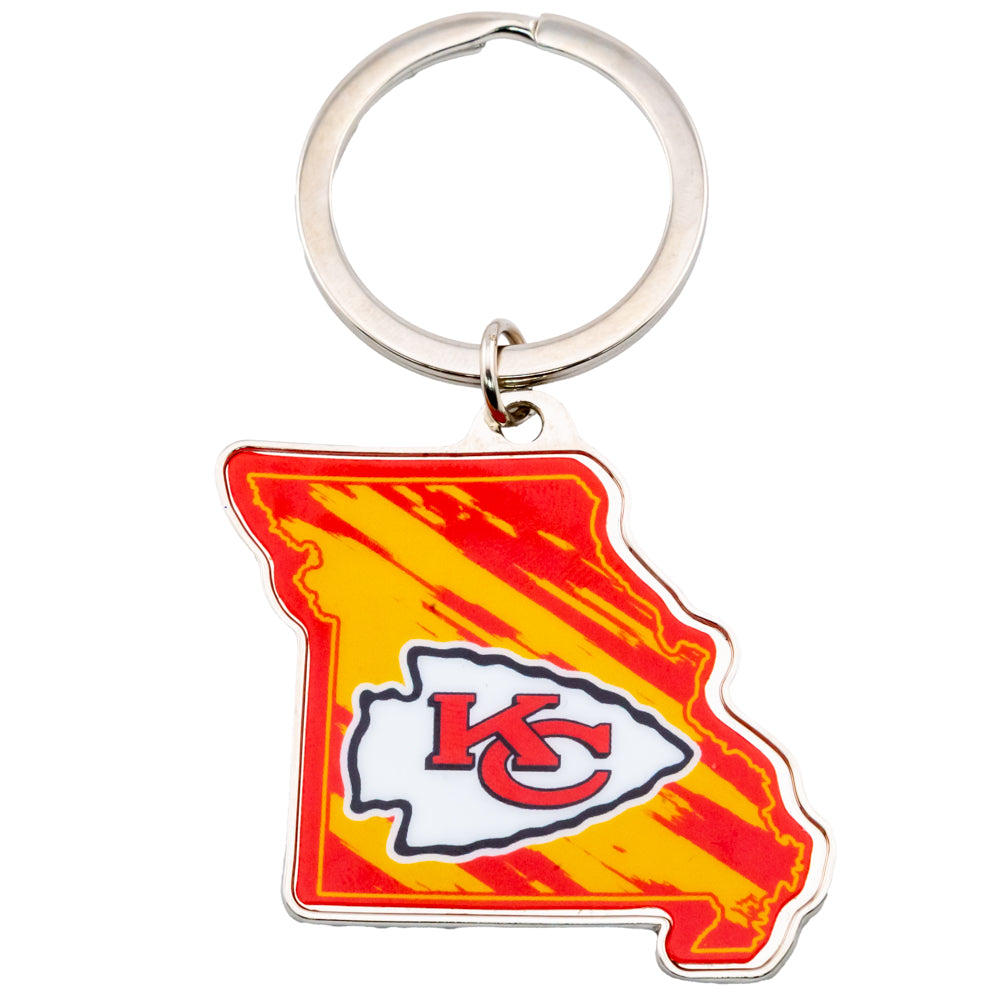 Kansas City Chiefs State Shape Keyring - Buy Keyrings at GiftMasters.co.uk