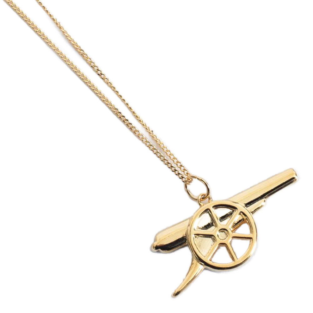 Arsenal FC 18ct Gold Plated on Silver Cannon Pendant & Chain - GiftMasters.co.uk