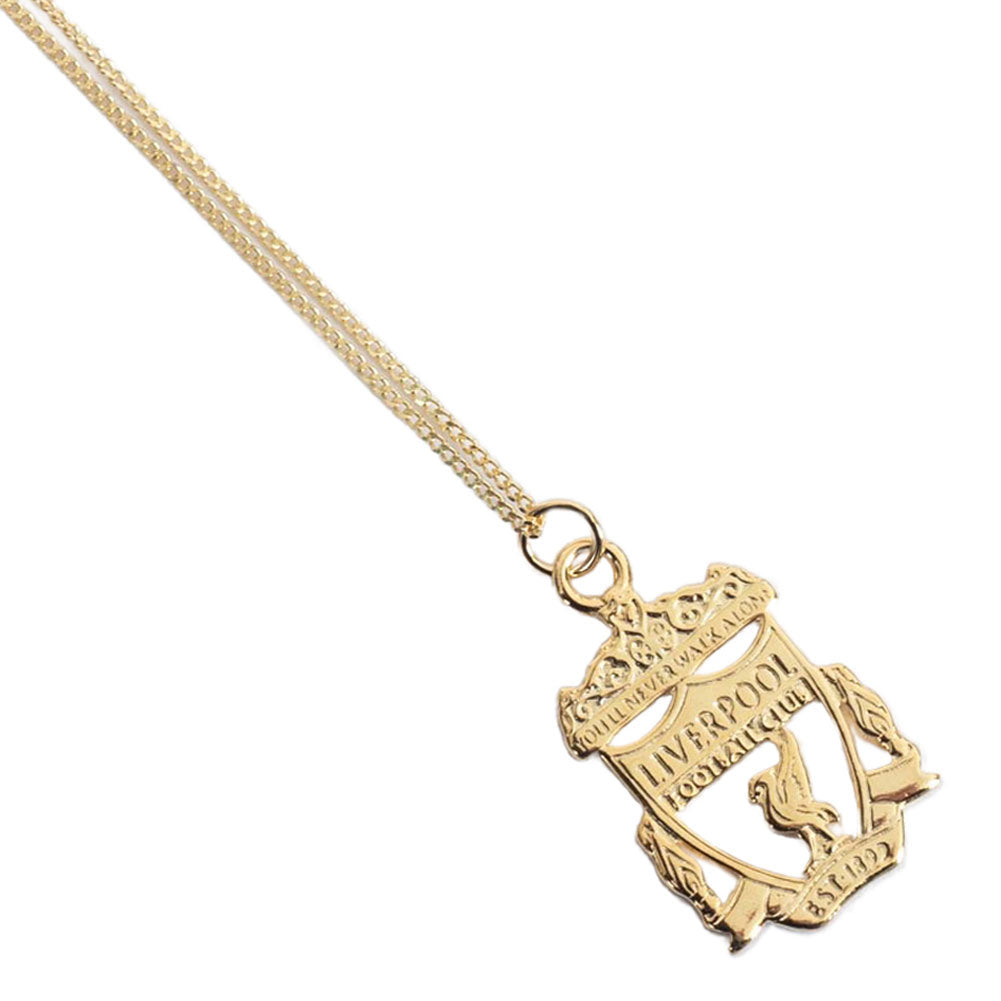 Liverpool FC 18ct Gold Plated on Silver Crest Pendant & Chain - Buy Neckwear at GiftMasters.co.uk