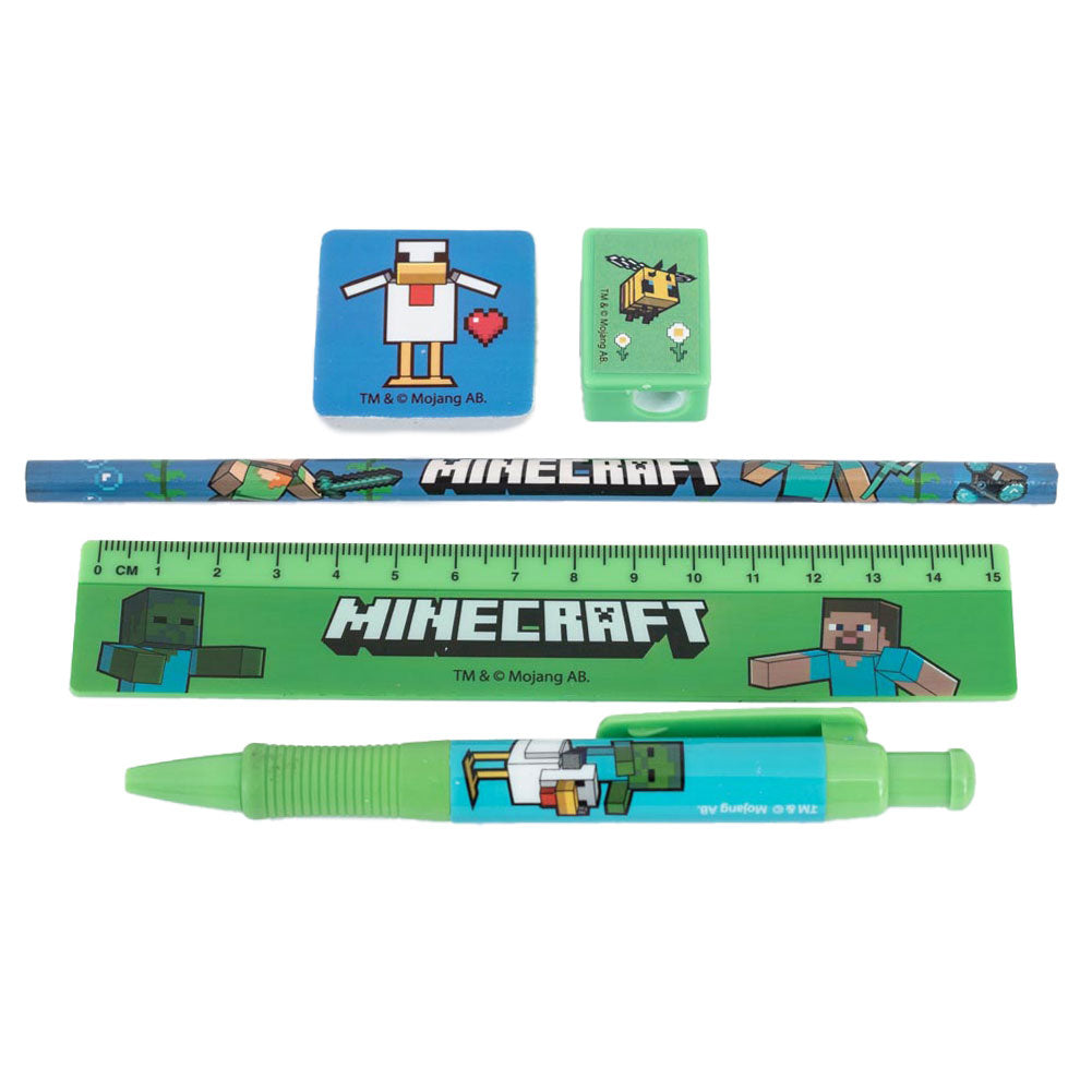 Minecraft 5pc Stationery Set - Buy Stationery Sets at GiftMasters.co.uk