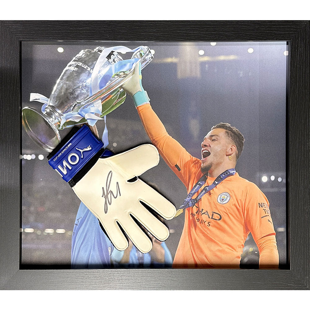 Manchester City FC Ederson Signed Glove (Framed) - Buy Gloves & Boots at GiftMasters.co.uk
