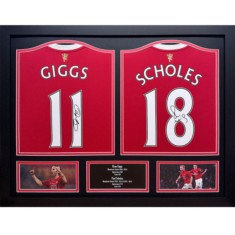 Manchester United FC Giggs & Scholes Signed Shirts (Dual Framed) - Buy Shirts at GiftMasters.co.uk