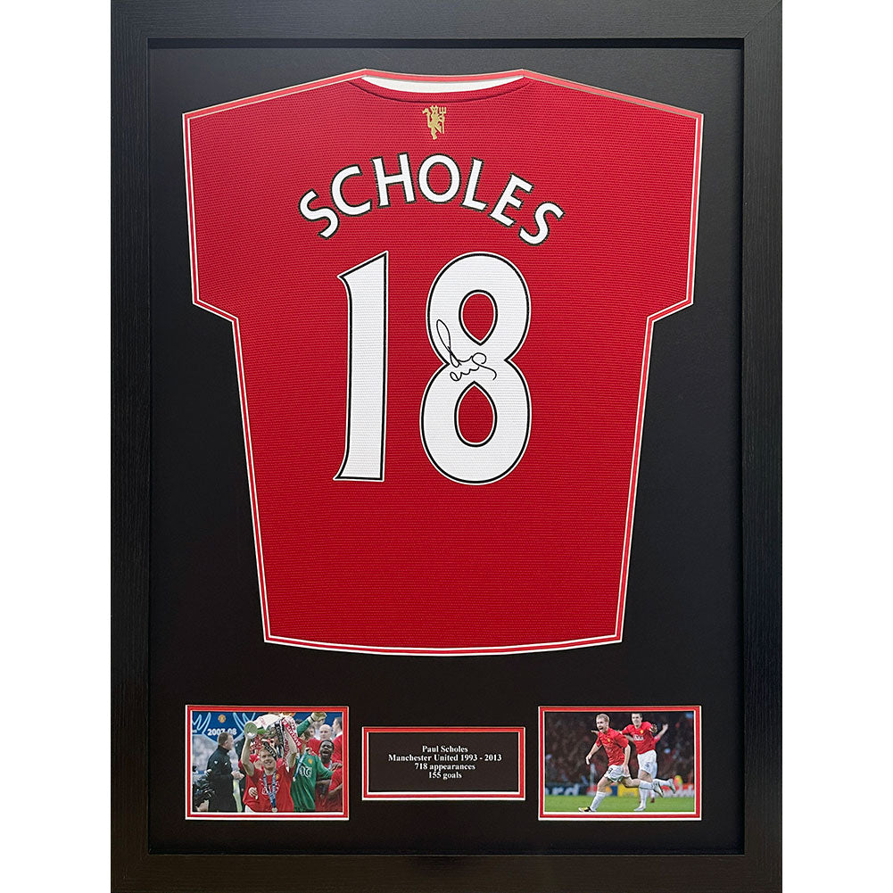 Manchester United FC Scholes Signed Shirt (Framed) - Buy Shirts at GiftMasters.co.uk
