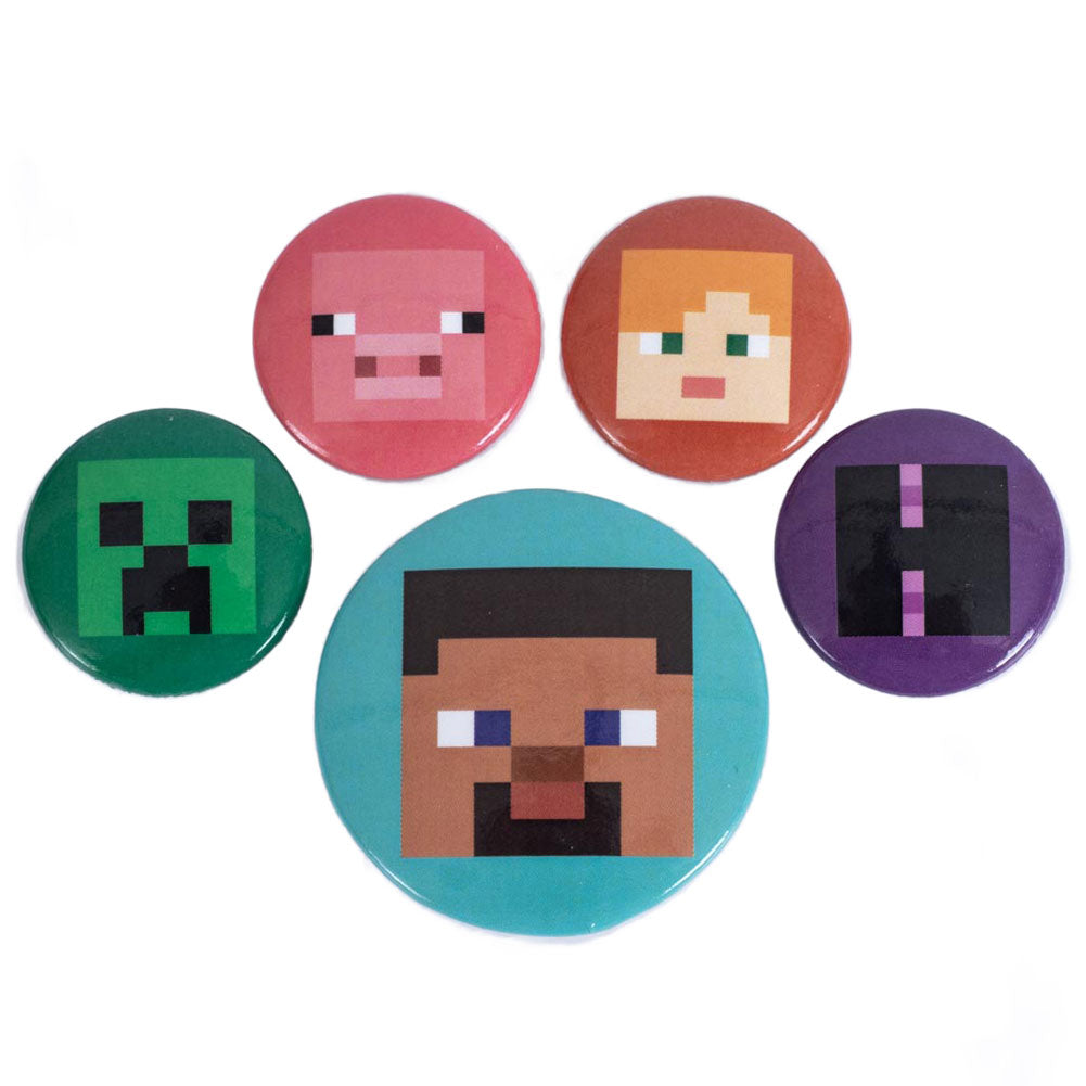 Minecraft Button Badge Set - Buy Badges at GiftMasters.co.uk