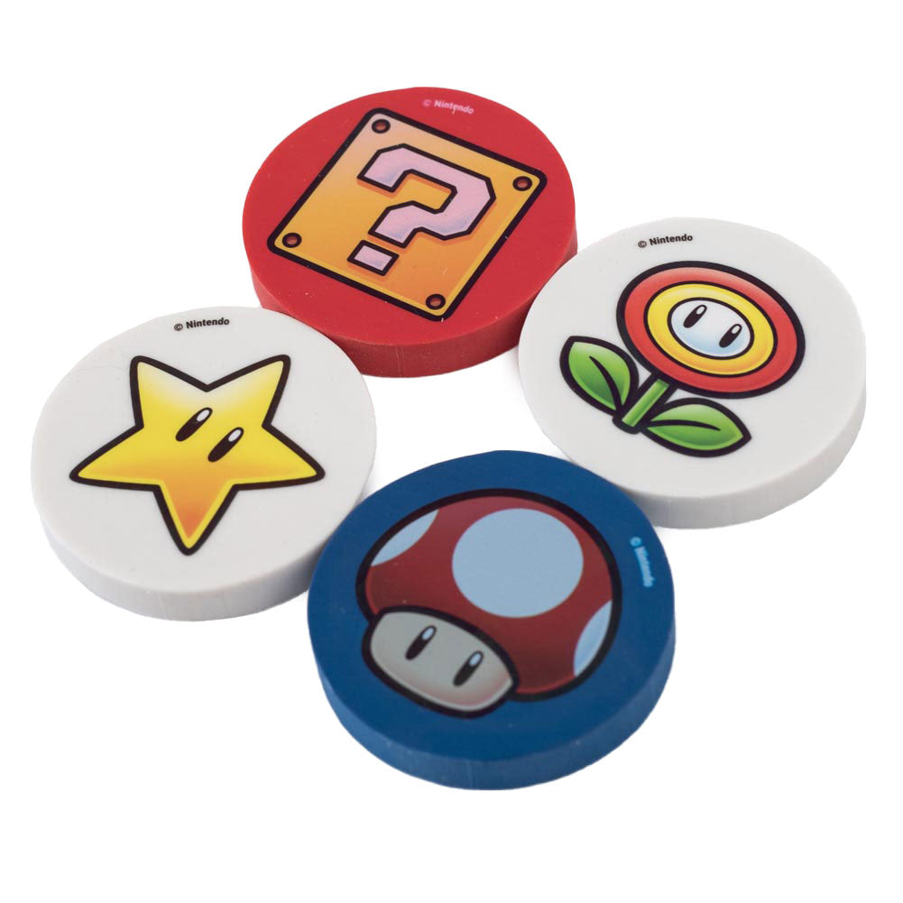 Super Mario 4pk Eraser Set - Buy Stationery Sets at GiftMasters.co.uk