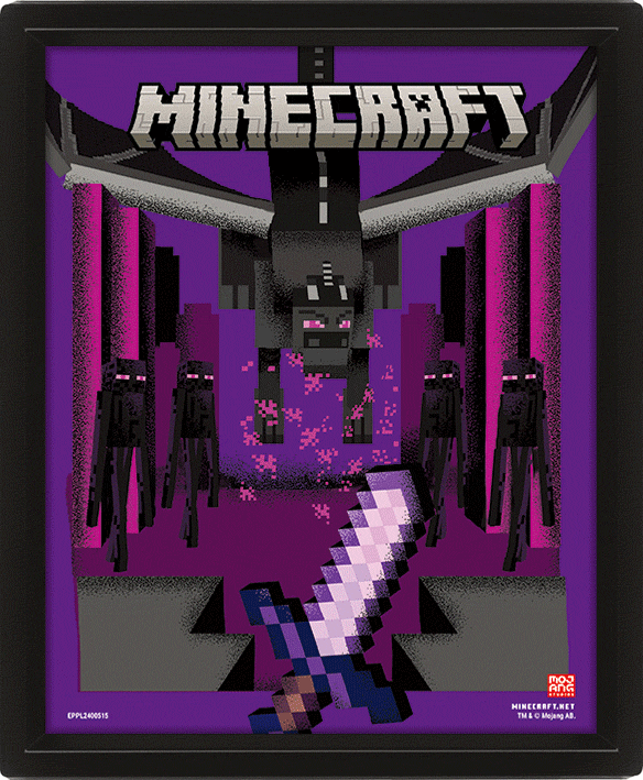 Minecraft Dragon Duel Framed 3D Picture - Buy Pictures at GiftMasters.co.uk