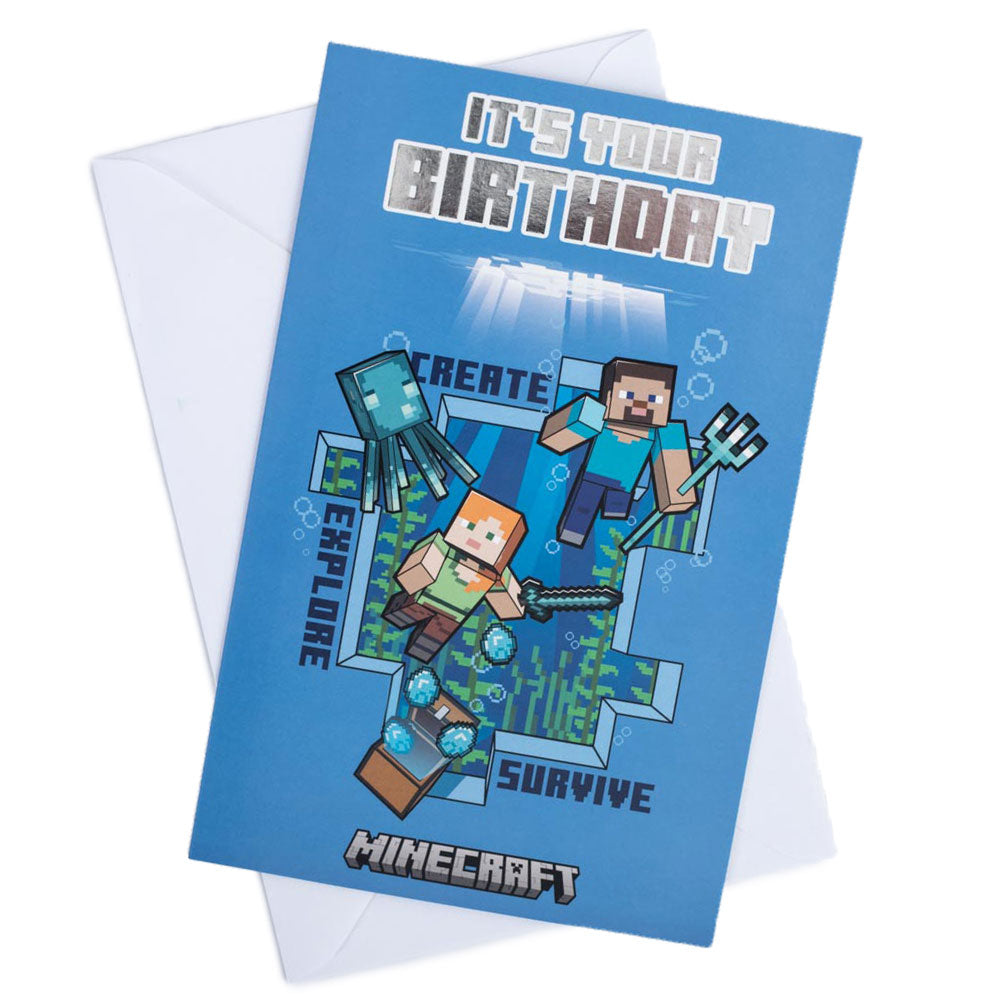 Minecraft Birthday Card - Buy Cards & Gift Wrap at GiftMasters.co.uk