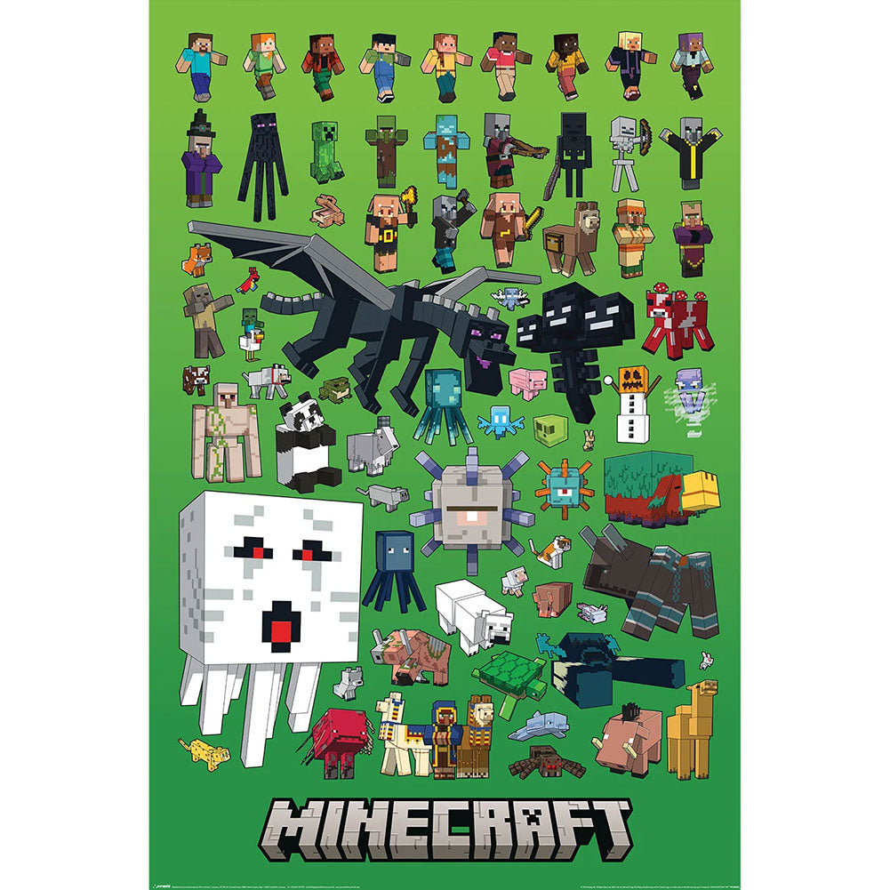 Minecraft Character Montage Poster 200 - Buy Posters at GiftMasters.co.uk