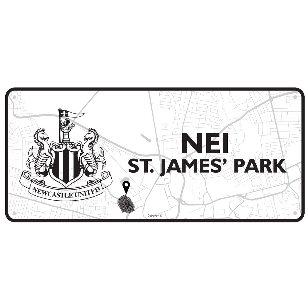 Newcastle United FC Route To Sign - Buy Metal Signs at GiftMasters.co.uk