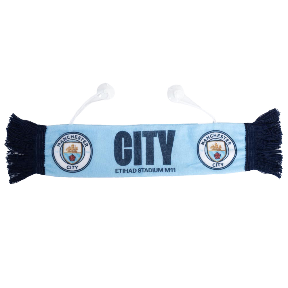 Manchester City FC Mini Car Scarf - Buy Hang Ups & Stickers at GiftMasters.co.uk