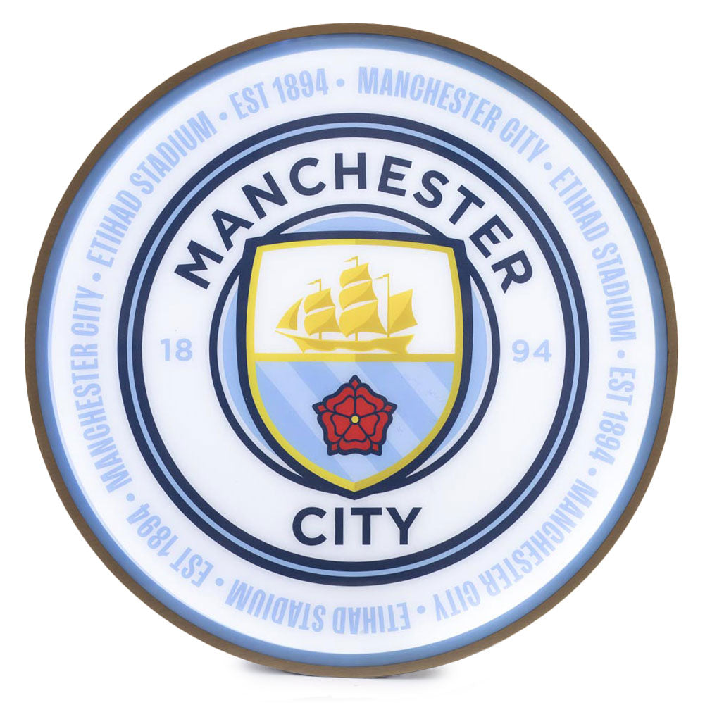 Manchester City FC 12 Inch LED Wall Light - Buy Lighting at GiftMasters.co.uk