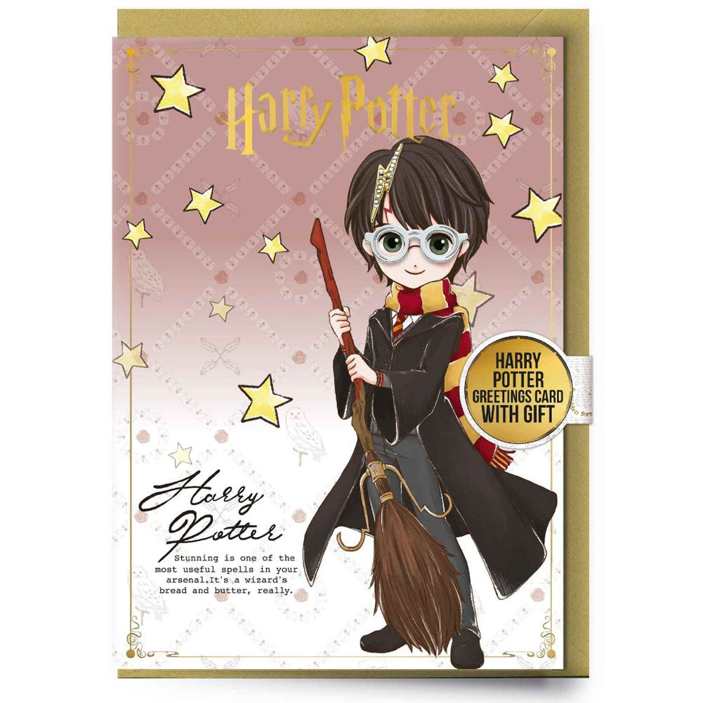 Harry Potter Greetings Card with Badge - Buy Cards & Gift Wrap at GiftMasters.co.uk