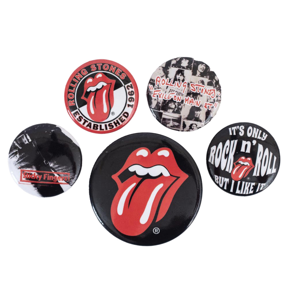 The Rolling Stones Classic Button Badge Set - Buy Badges at GiftMasters.co.uk