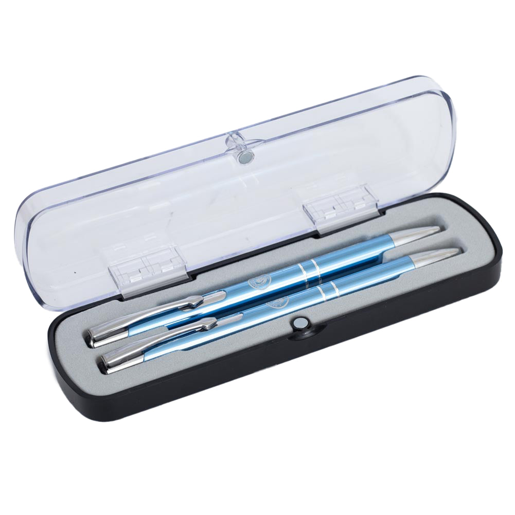 Manchester City FC Executive Pen & Pencil Set - Buy Keyrings & Pens at GiftMasters.co.uk