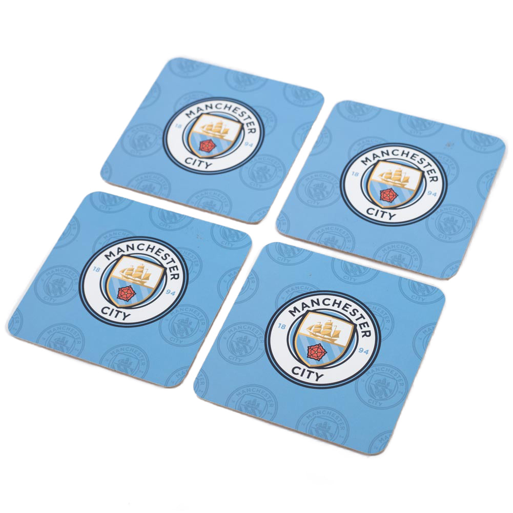 Manchester City FC 4pk Cork Coaster - Buy Home Accessories at GiftMasters.co.uk