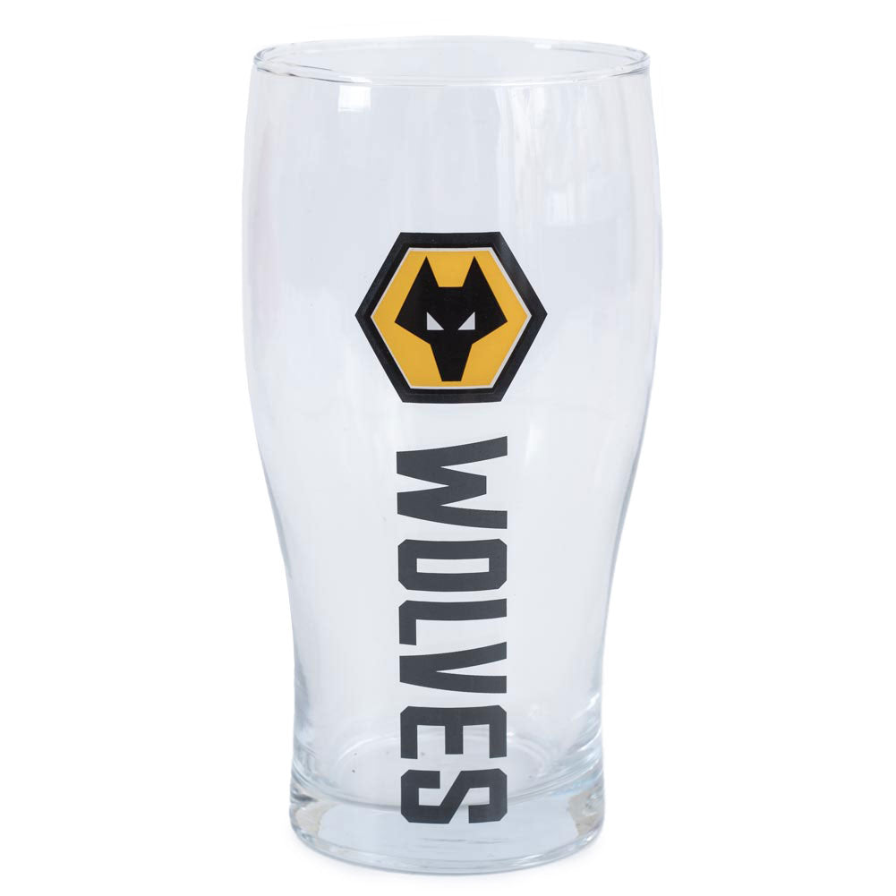 Wolverhampton Wanderers FC Tulip Pint Glass - Buy Pint Glasses & Tumblers at GiftMasters.co.uk