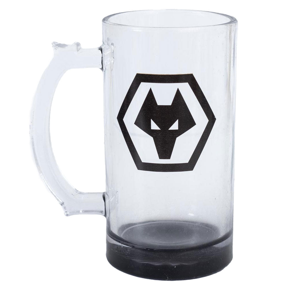 Wolverhampton Wanderers FC Stein Glass Tankard - Buy Glass Tankards at GiftMasters.co.uk