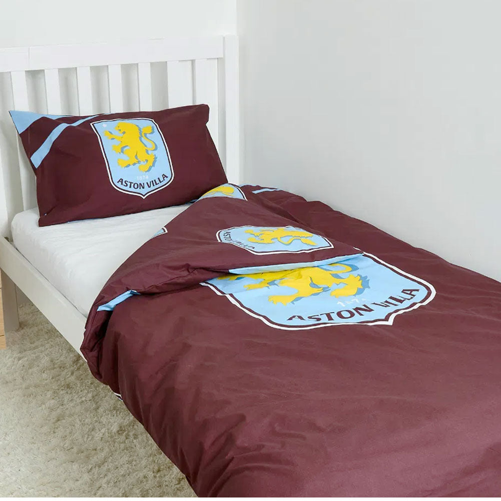Aston Villa FC Single Duvet Set - Buy Bed Linen at GiftMasters.co.uk