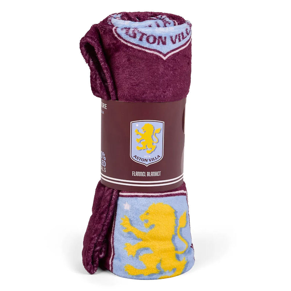 Aston Villa FC Multi Crest Fleece Blanket - Buy Blankets at GiftMasters.co.uk