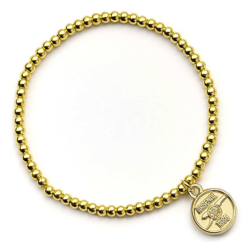Arsenal FC Gold Finish Bead Bracelet - Buy Bracelets & Charms at GiftMasters.co.uk
