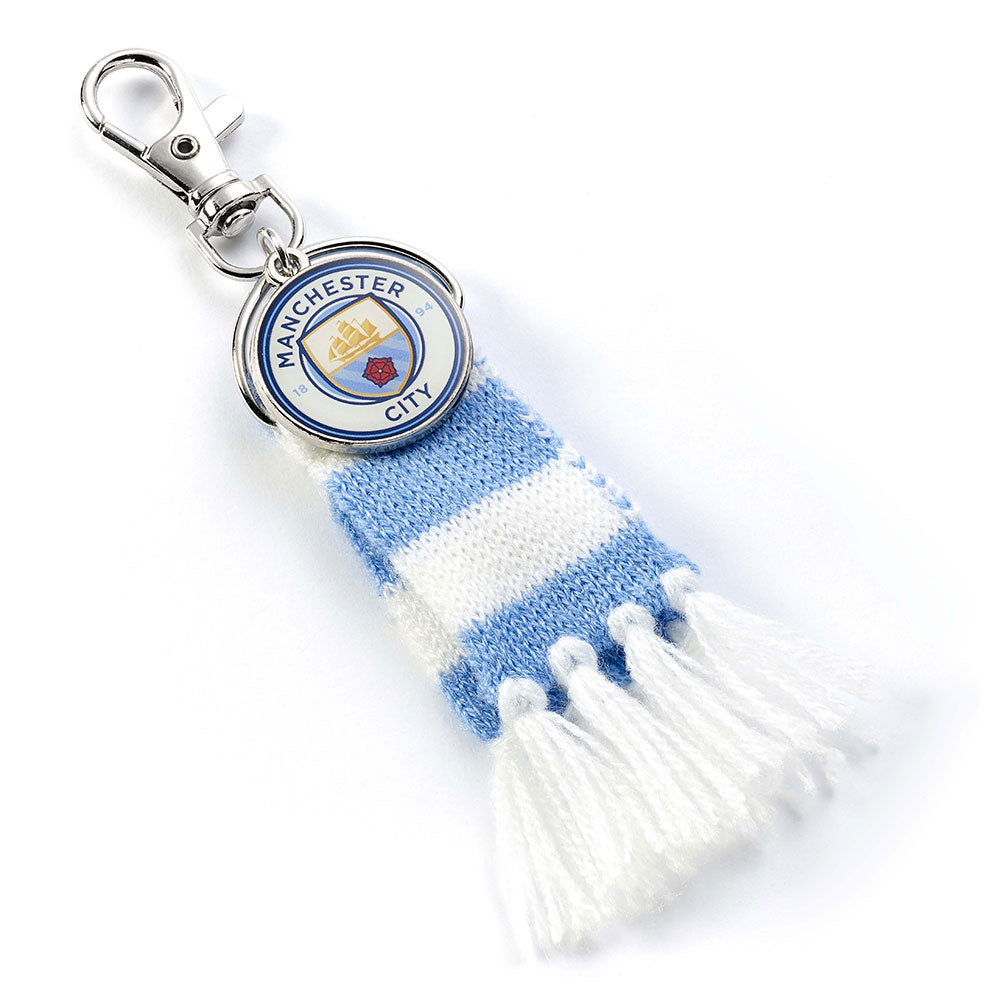 Manchester City FC Blue Bar Scarf Bag Charm - Buy Luggage Accessories at GiftMasters.co.uk
