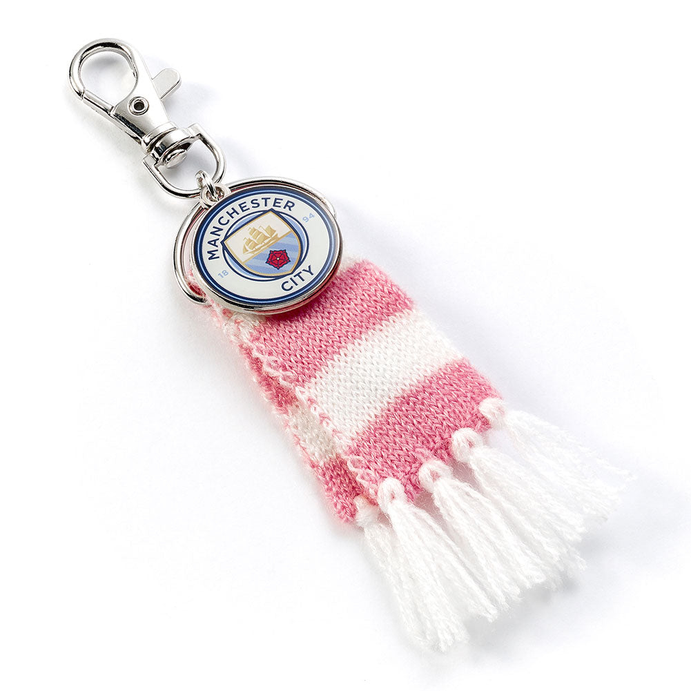 Manchester City FC Pink Bar Scarf Bag Charm - Buy Luggage Accessories at GiftMasters.co.uk