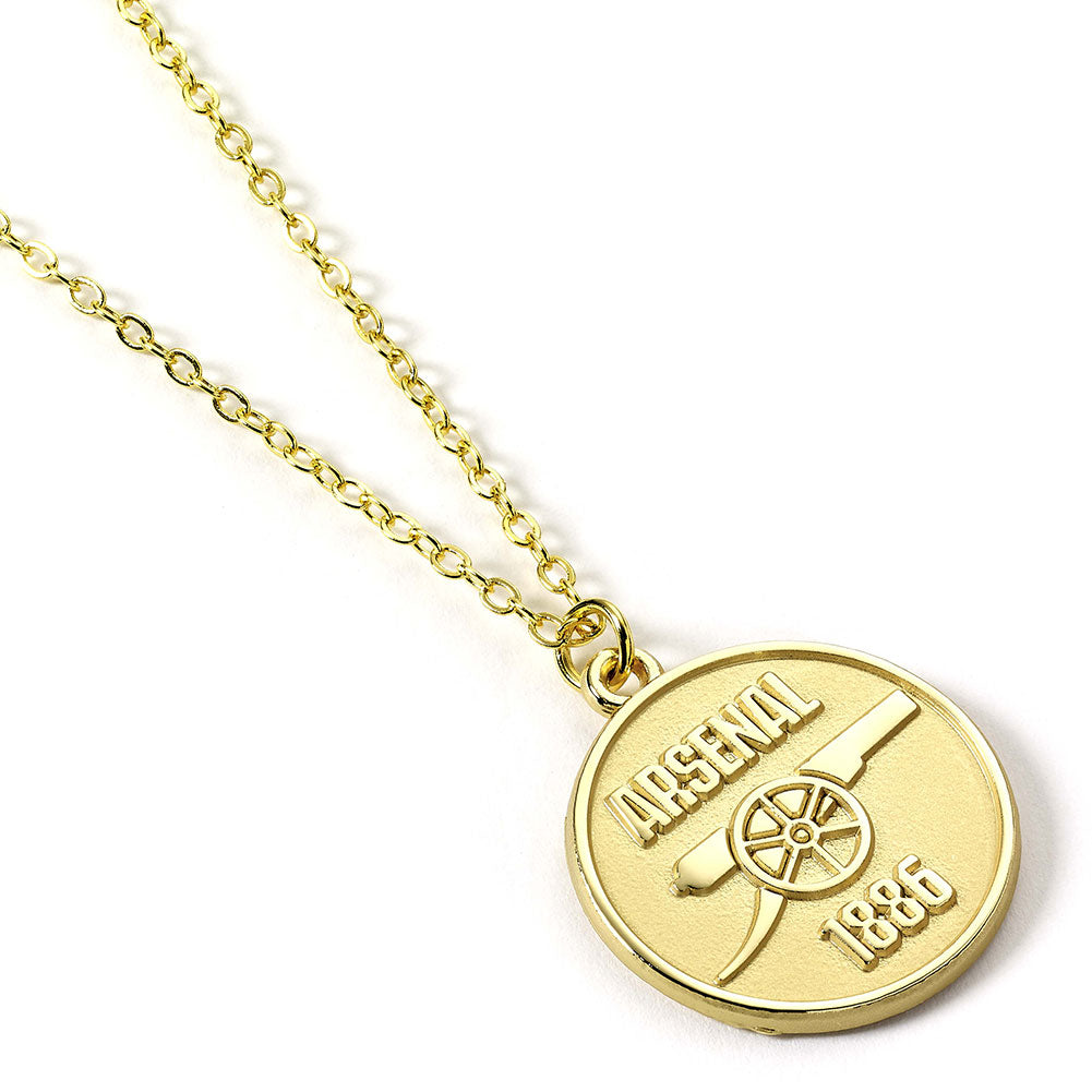 Arsenal FC Gold Finish Crest Necklace - Buy Neckwear at GiftMasters.co.uk