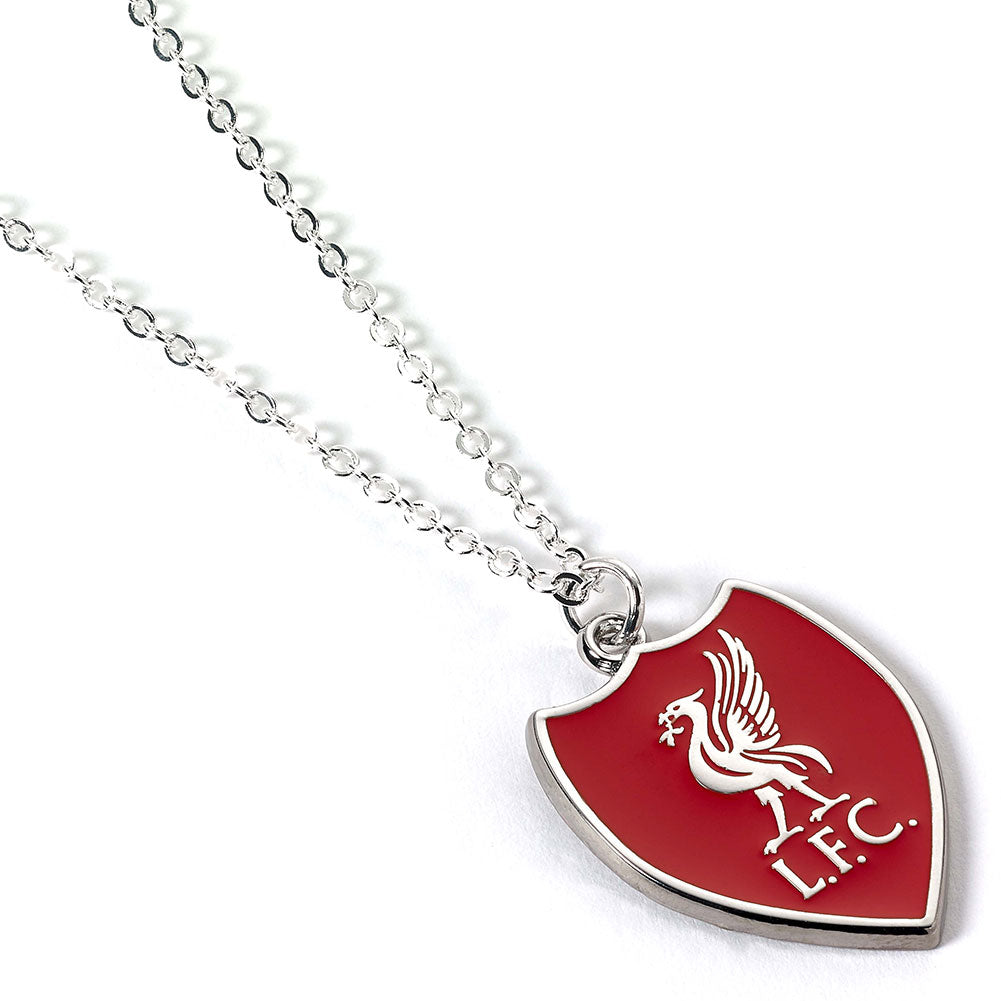 Liverpool FC Shield Necklace - Buy Silver Plated at GiftMasters.co.uk