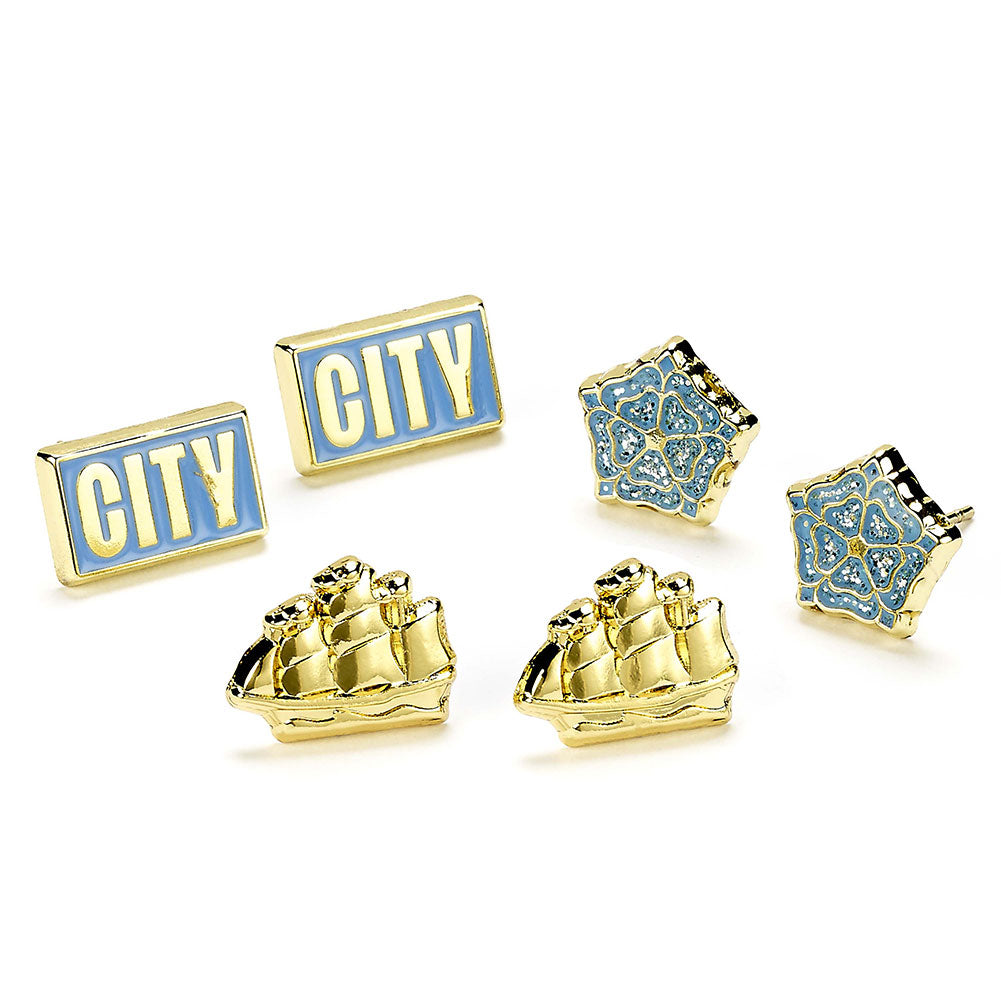 Manchester City FC Stud Earring Set - Buy  at GiftMasters.co.uk