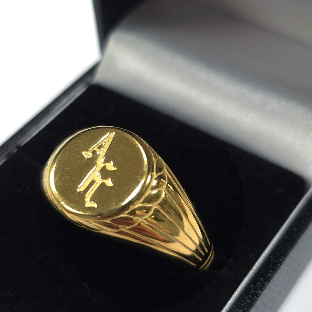 Arsenal FC 18ct Gold Plated on Silver Signet Ring - Buy Sterling Silver at GiftMasters.co.uk